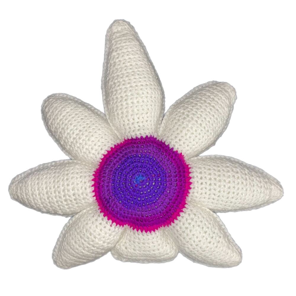 Handmade Crochet Daisy Stoner Pride Pillow